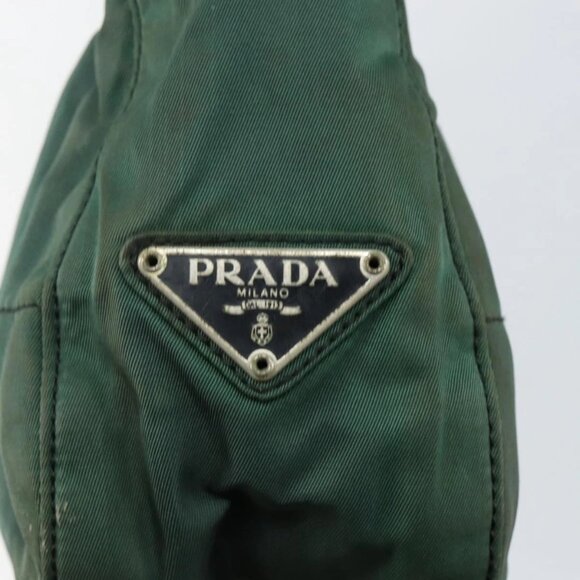 PRADA Quilted Chain Shoulder Bag Nylon plastic Green Auth - Picture 7 of 16